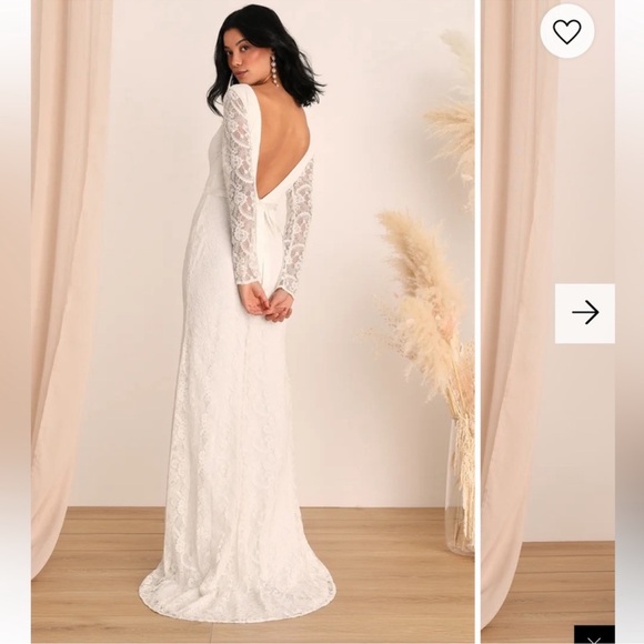 Lulus Dresses & Skirts - Lulus Enchanted Elegance White Lace Backless Mermaid Maxi Dress size Medium
